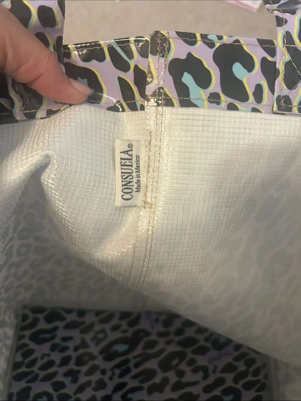 Consuela Purple & Black Leopard Print Tote
